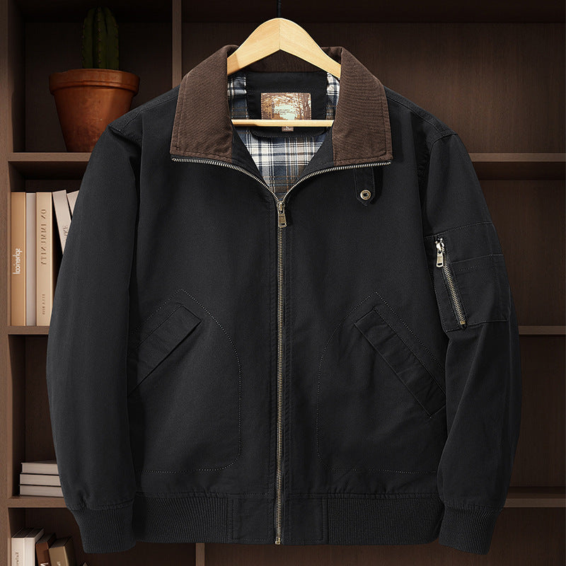Jacket Baseball Uniform Plus Size New Washed Cotton Flight Jacket