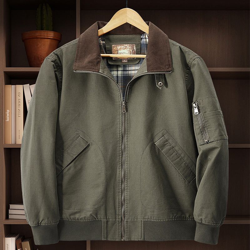 Jacket Baseball Uniform Plus Size New Washed Cotton Flight Jacket
