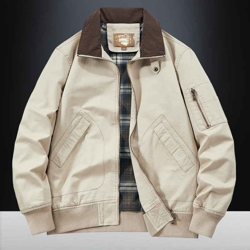 Jacket Baseball Uniform Plus Size New Washed Cotton Flight Jacket