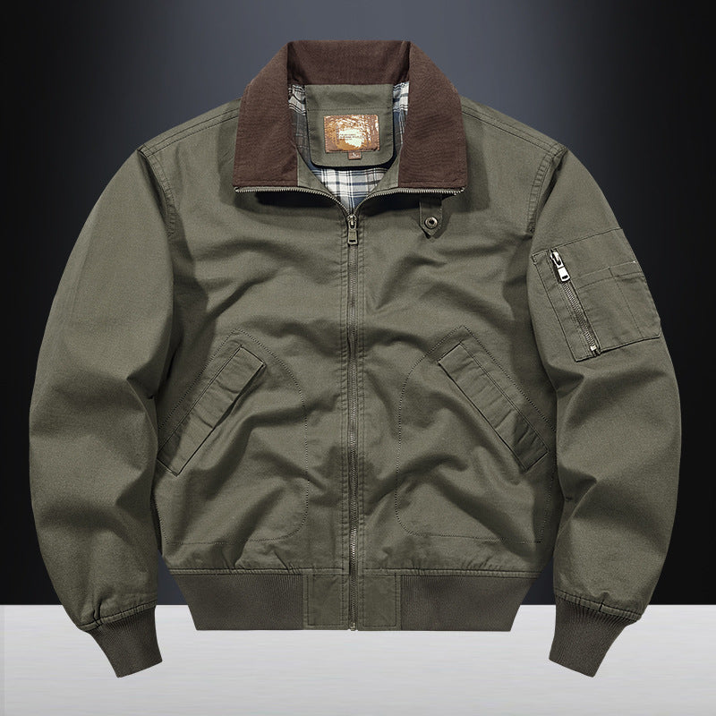 Jacket Baseball Uniform Plus Size New Washed Cotton Flight Jacket